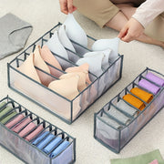 Juego de 3 organizadores de tela de malla para cajones para sujetadores, calcetines y ropa interior, cestas de almacenamiento plegables