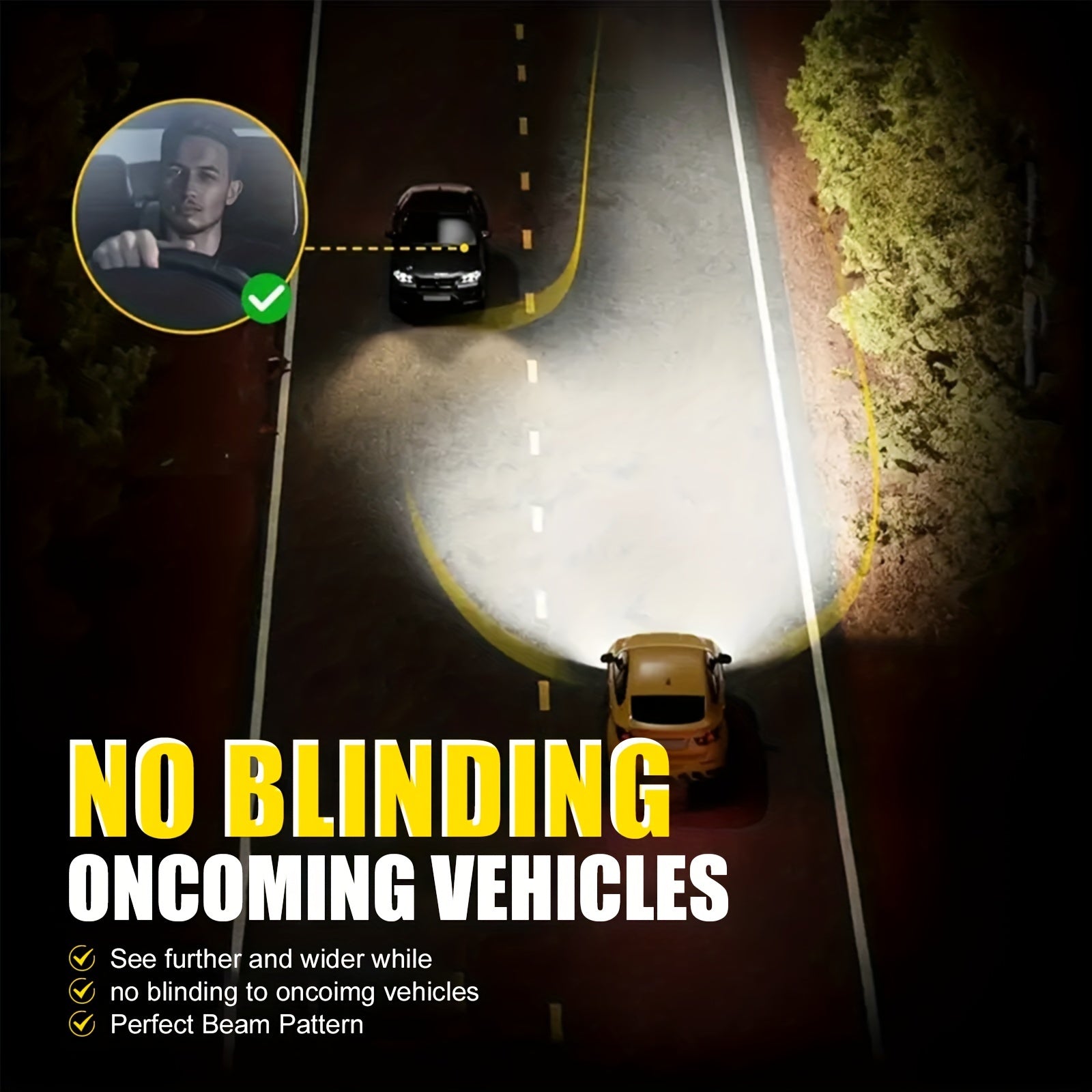 2-Pack H7 LED Headlights 18000LM 6500K White CANBUS Plug and Play