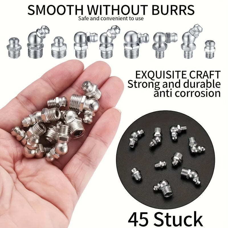 60pcs M6 M8 M10 Straight Elbow Grease Nozzles Pump Fittings