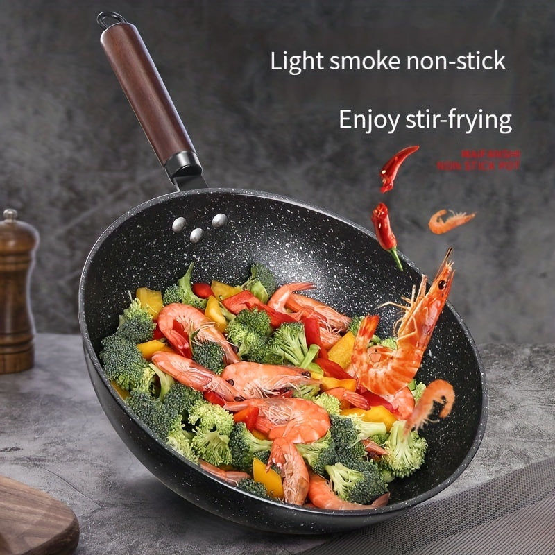 Non-Stick Cookware Set with Woks Stir-Fry Pans Griddle and Skillet for Gas and Induction