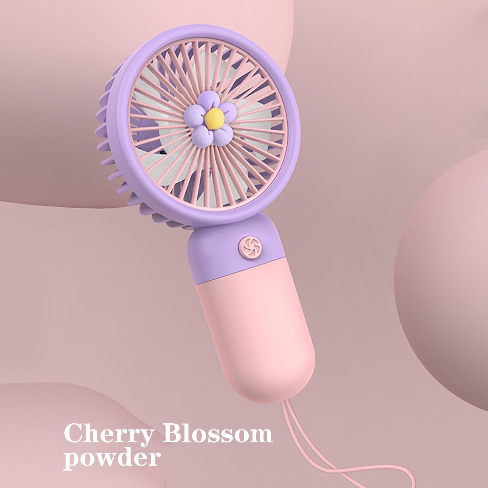 Mini Fan Portable Handheld Summer Flower Color Block USB Rechargeable