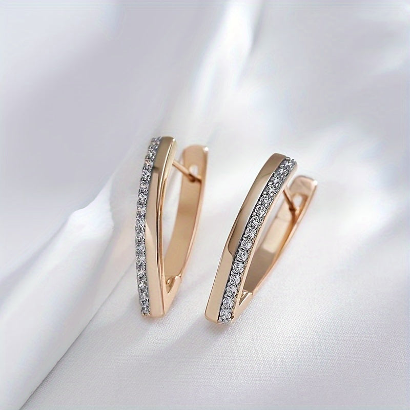 Silver and Gold Zirconia Hoop Earrings for Women Wedding Party Birthday