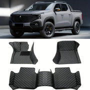 Luxury Faux Leather Car Mats Set for Left-Hand Drive Vehicles All-Weather Durable