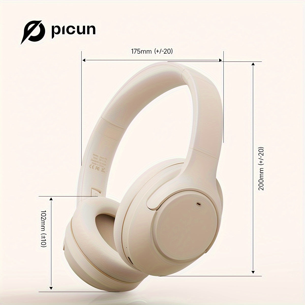 Wireless Headphones with Active Noise Cancellation and 100H Battery Light Beige
