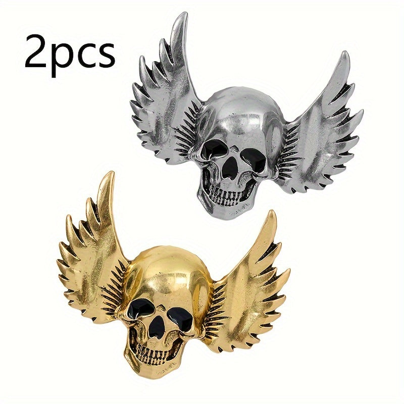 Брошь-череп на Хэллоуин для одежды, праздничный аксессуар в золотом и серебряном цвете