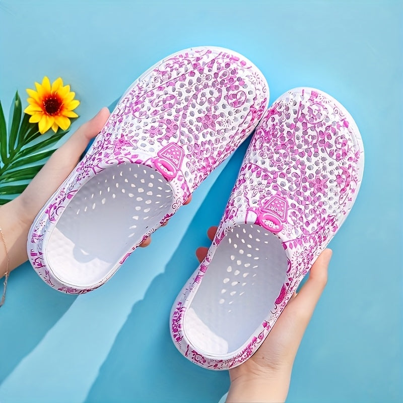 Unisex Floral EVA Sandals Breathable Mesh Cushioned Casual All-Season