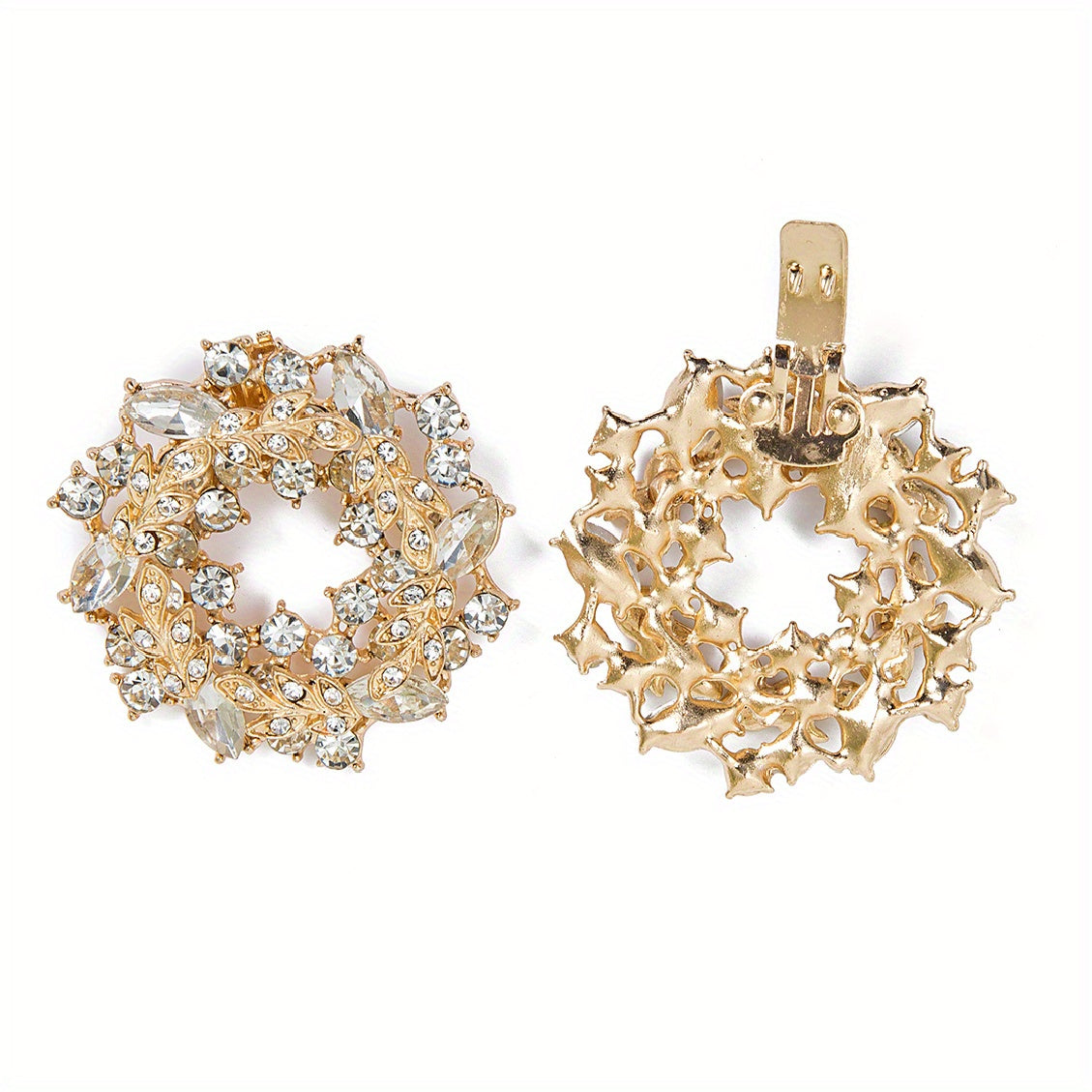 Women Crystal Flower Shoe Clips Detachable Buckles for Wedding High Heels