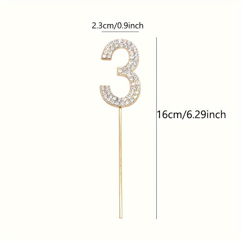 Gold or Silver Rhinestone Cake Topper for Birthdays Weddings and Showers