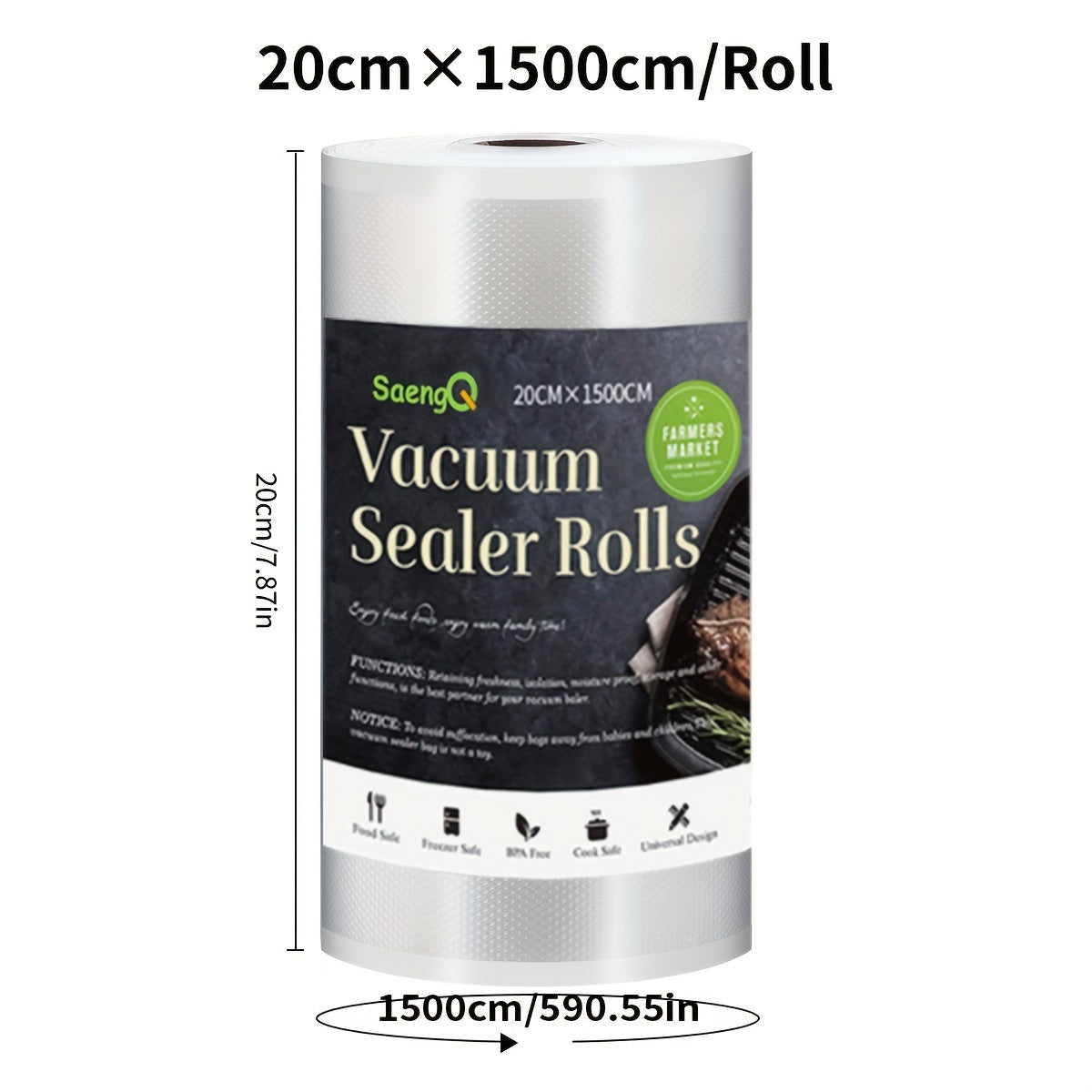Vacuum Sealer Bags 1500cm Long Food Preservation Storage Pack