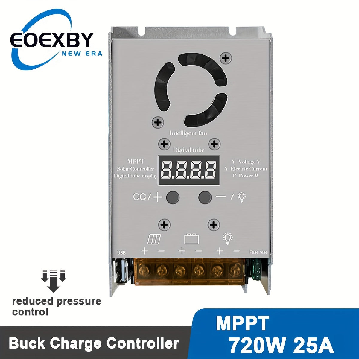 720W MPPT Solar Charge Controller 25A for 12V 24V Batteries with Real-Time Tracking