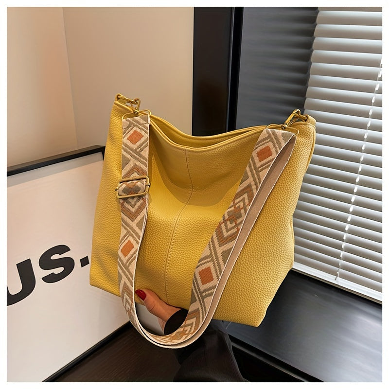 Large Capacity PU Crossbody Bag for Casual Use with Adjustable Strap
