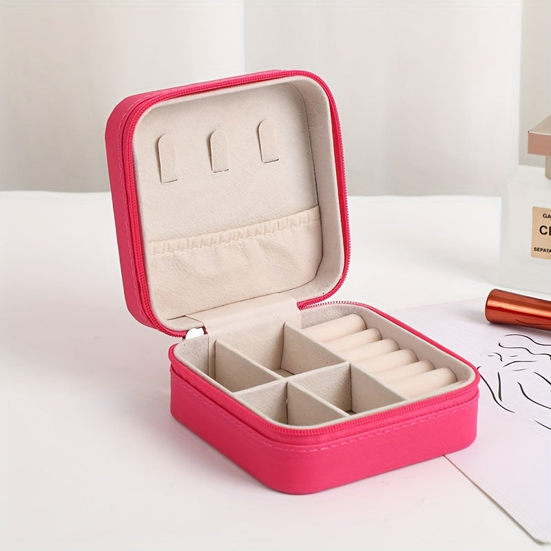 Empty Flip-Top Jewelry Box for Necklaces Rings Bracelets Earrings Storage Organizer