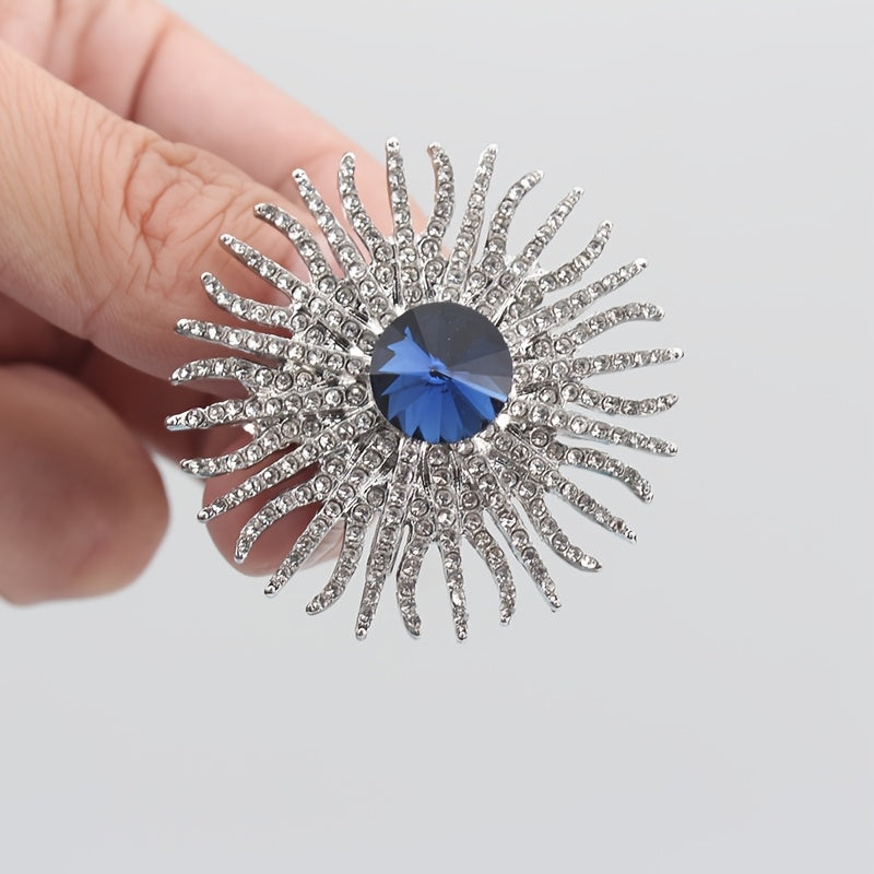 Sunflower Brooch Pin Alloy Rhinestones Fashion Accessory for Women