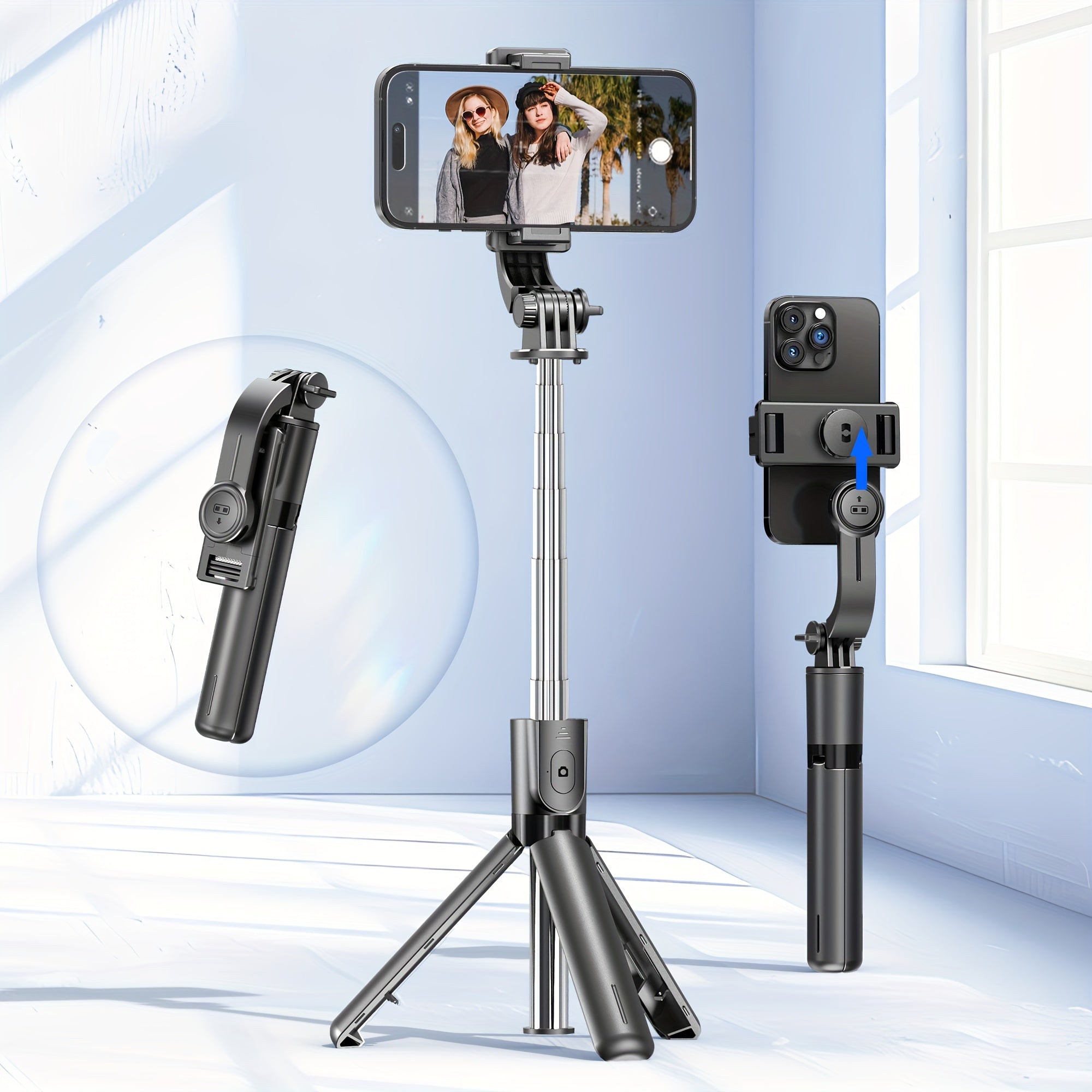 Wireless Selfie Stick Tripod with Remote for iPhone and Android Stainless Steel Extendable Phone Stand