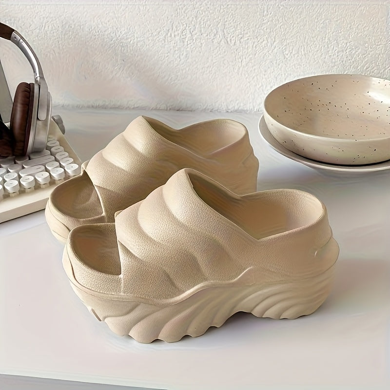 Women EVA Platform Shoes Thick Cushioned Heel Non-Slip Peep Toe Light Purple White