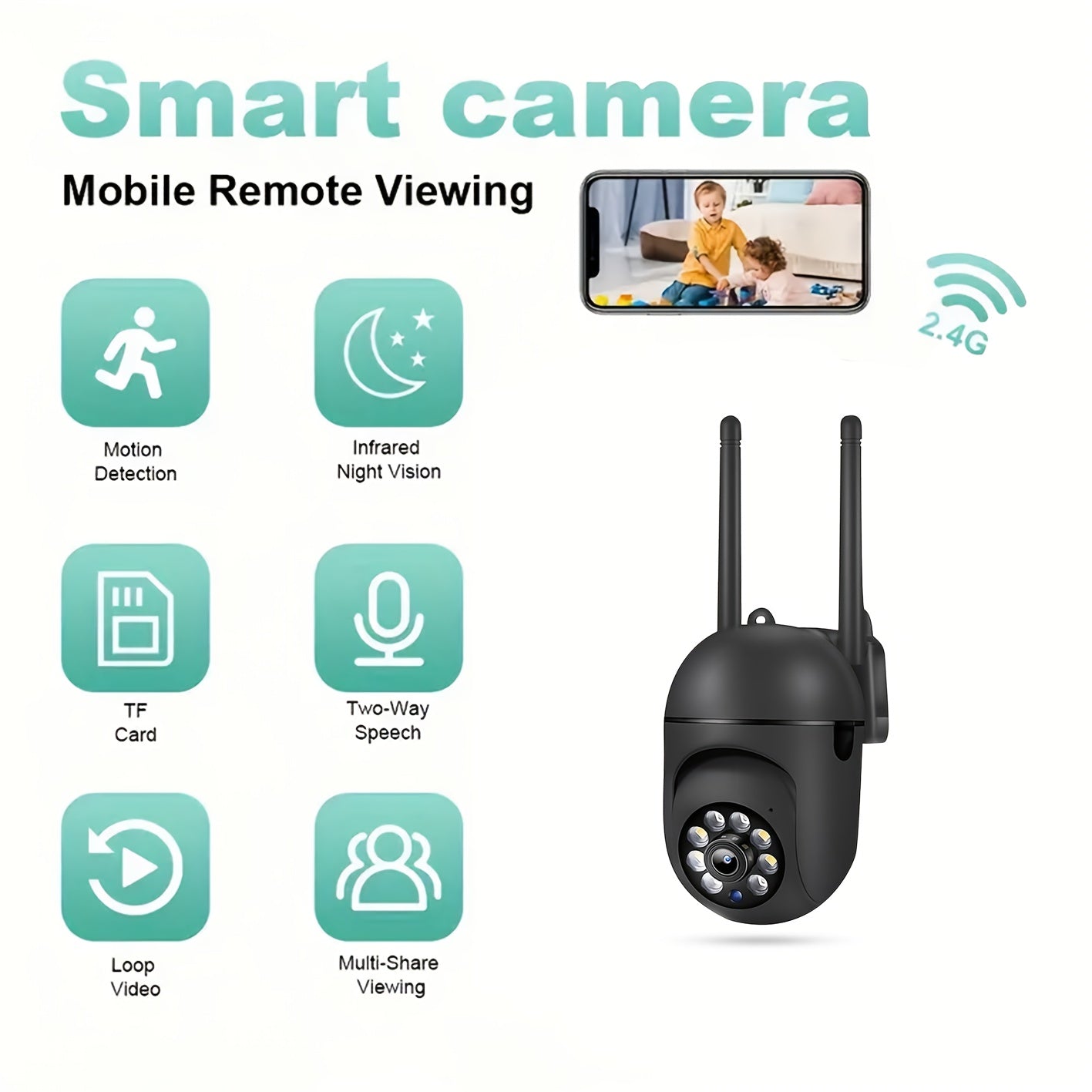 4-Piece 1080P HD Wireless Security Camera System with PTZ Night Vision Motion Alerts