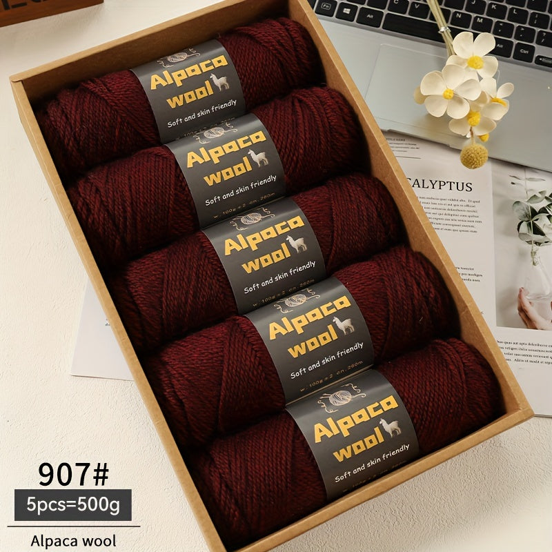 Multicolored Alpaca Wool Yarn 500G Thick Knitting Needles for Autumn Winter Projects