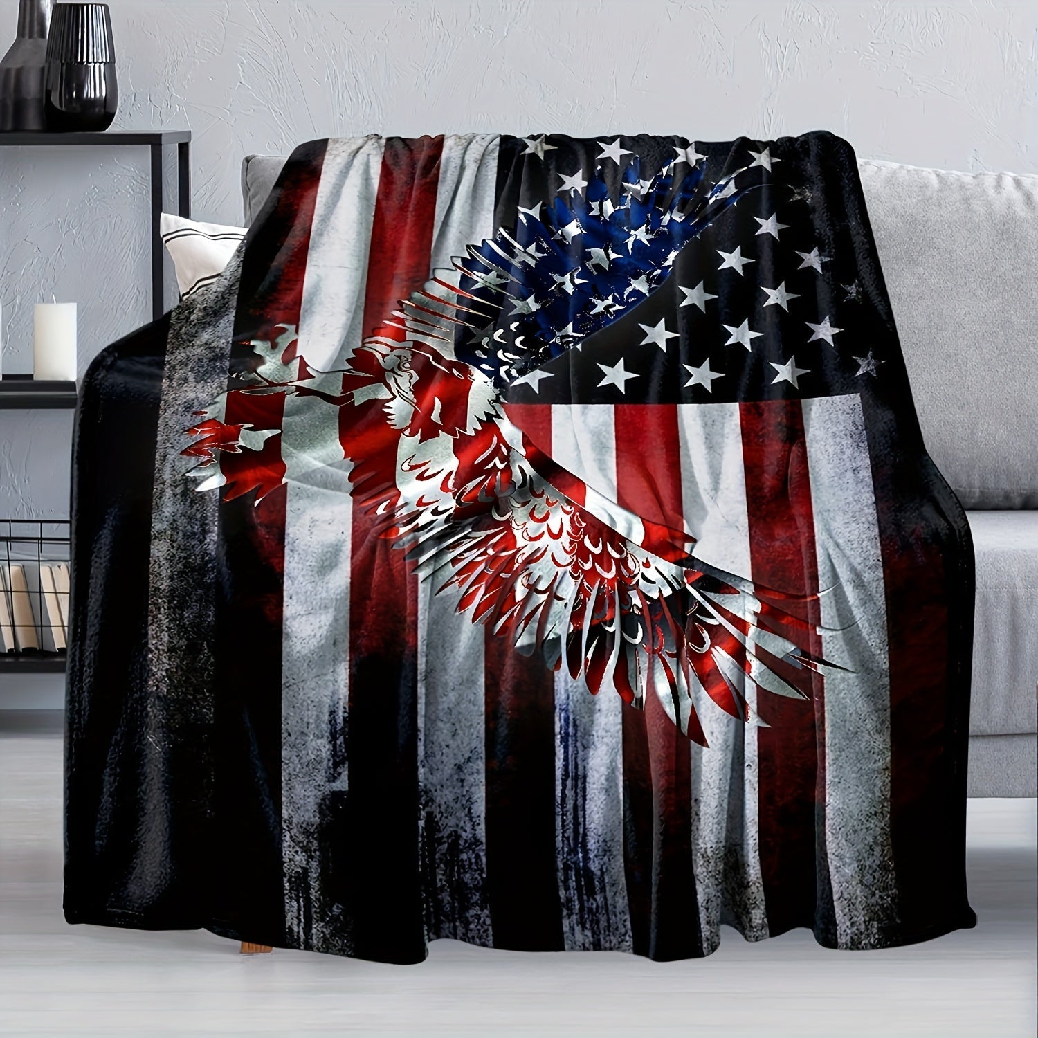 Eagle Print Throw Blanket Soft Durable Fabric for Sofa Bed Cozy Home Decor