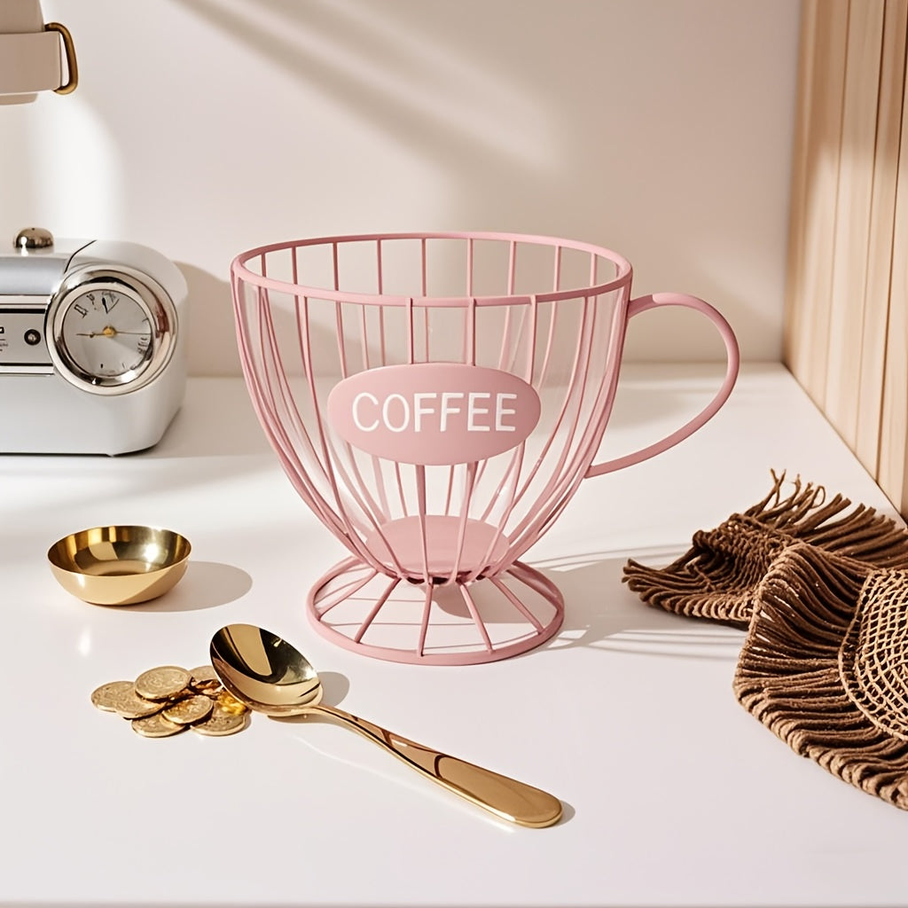 Kofe kapsula saqlash savati temir ramka ko'p rangli oshxona tashkilotchisi