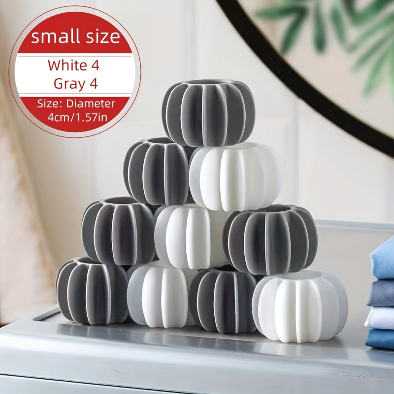 Set of 8 Silicone Laundry Balls Reusable 1.57-Inch Anti-Entanglement Dryer Balls for Washing Machine and Clothing Removal