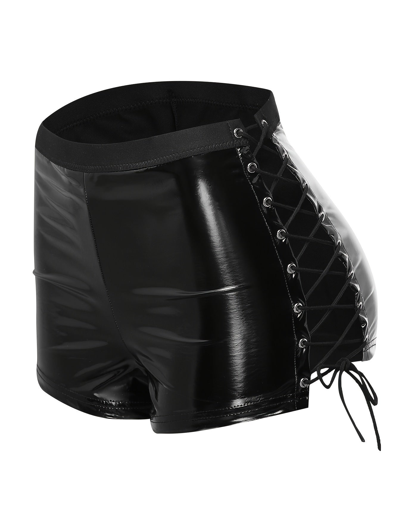 Women's Lace-Up PU Shorts and Lingerie for Cosplay