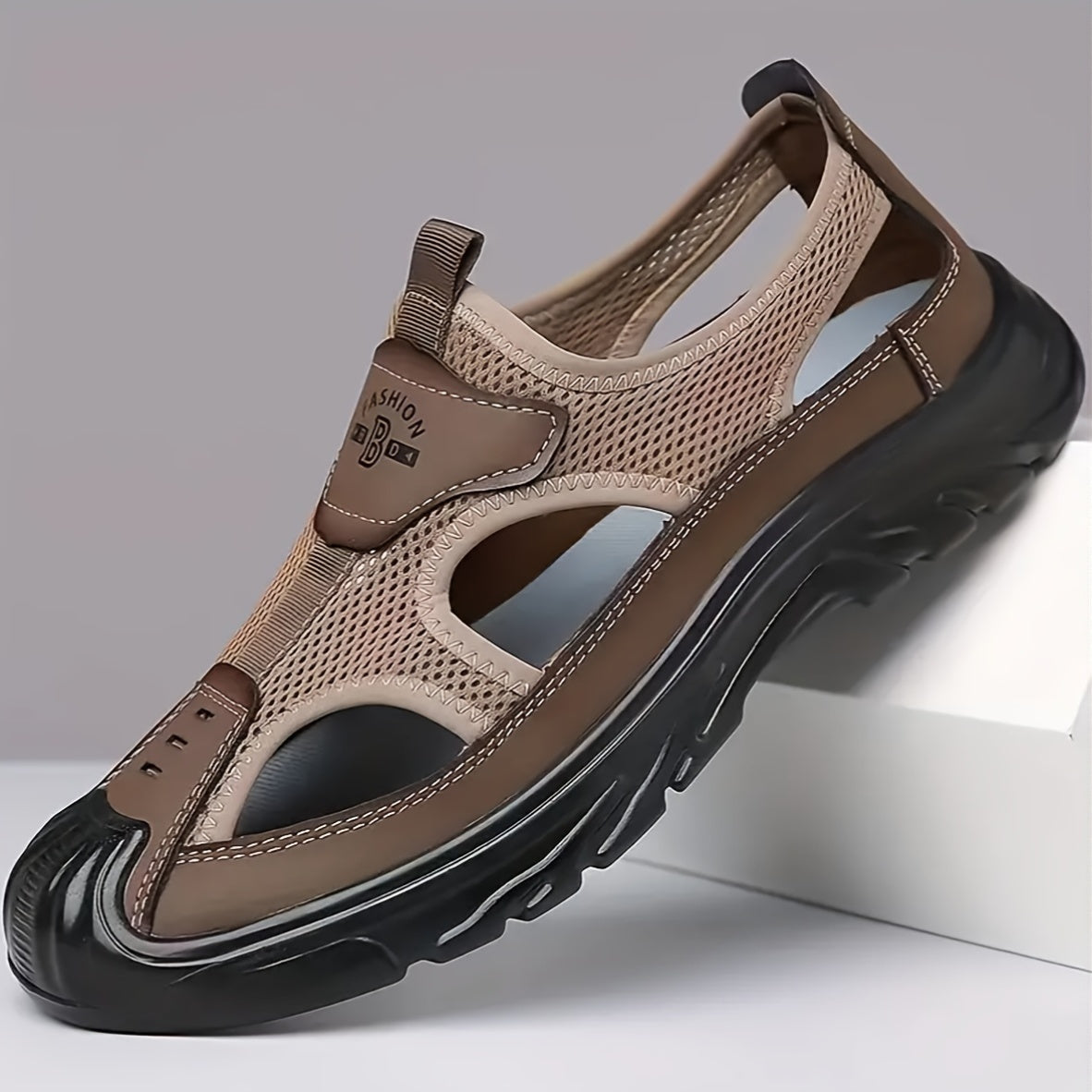 Men's Breathable Sports Sandals Lightweight Durable Fabric Upper PU Sole Low Top All-Season