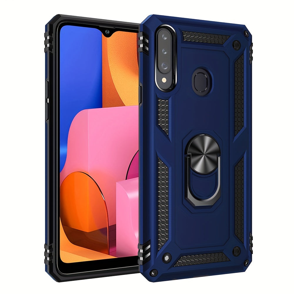 Shockproof Phone Case for Samsung Galaxy A Series with Ring Kickstand and Air Cushion Protection