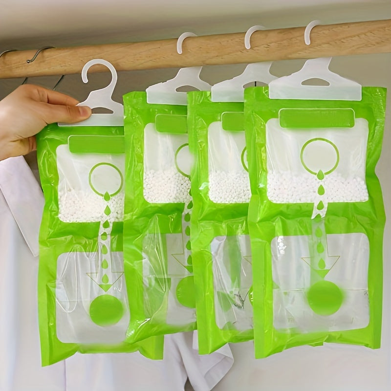 4-Pack Non-Toxic Moisture Absorber Hanging Bags Dehumidifier for Closet Wardrobe