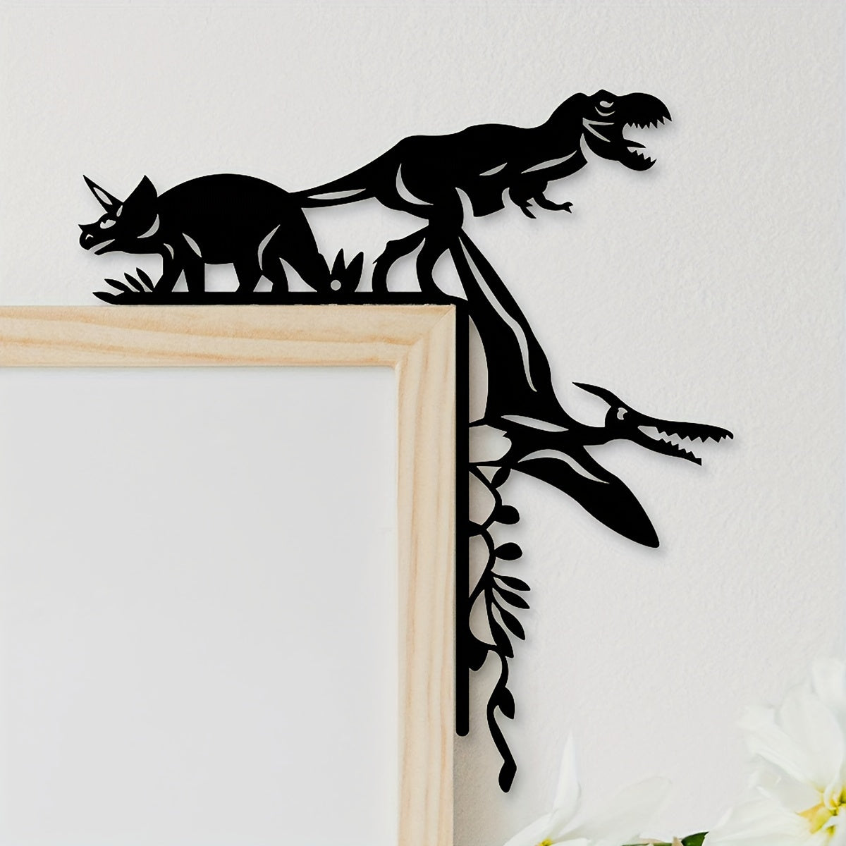 Dinosaur Wall Decor T-Rex Pterosaur Metal Art for Room Door Cave