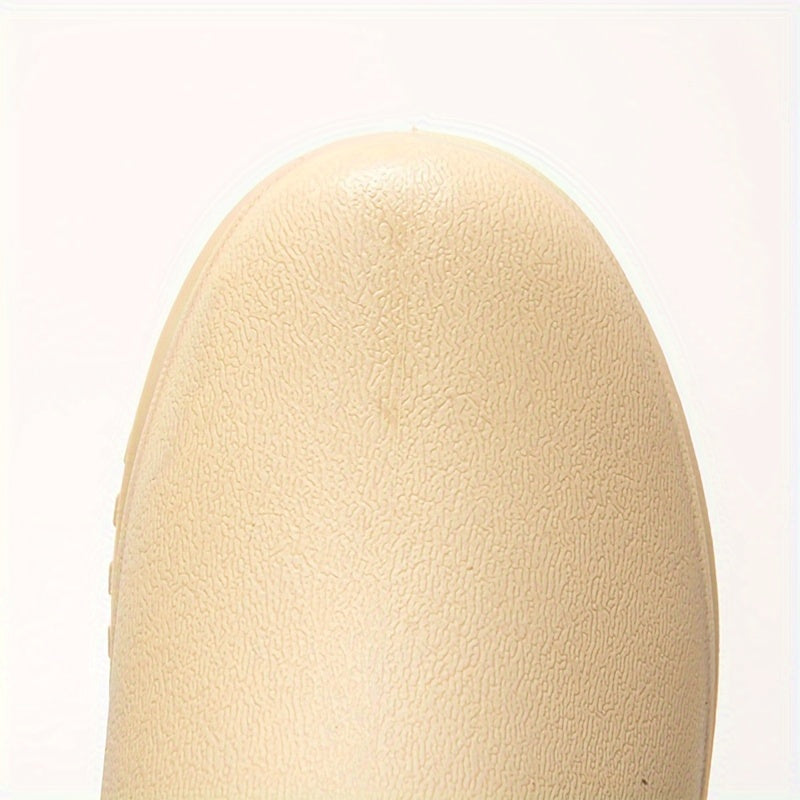 Women's Fleece-Lined Mid-Calf Rain Boots Waterproof Winter Snow Shoes