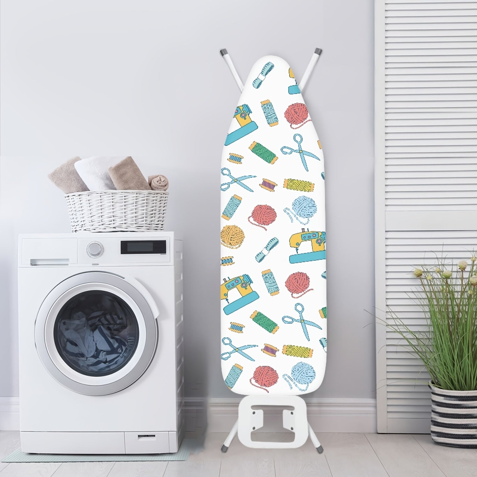 Cartoon Ironing Board Cover with Elastic Edge, Stain-Resistant, Non-Slip, Standard Size