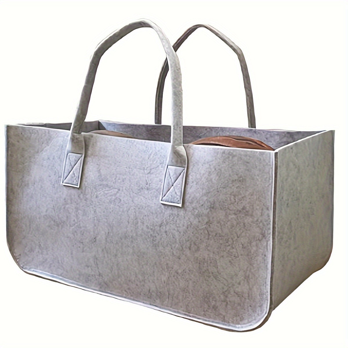 Firewood Tote Bag Sturdy Black Felt Log Carrier for Fireplace Outdoor Storage