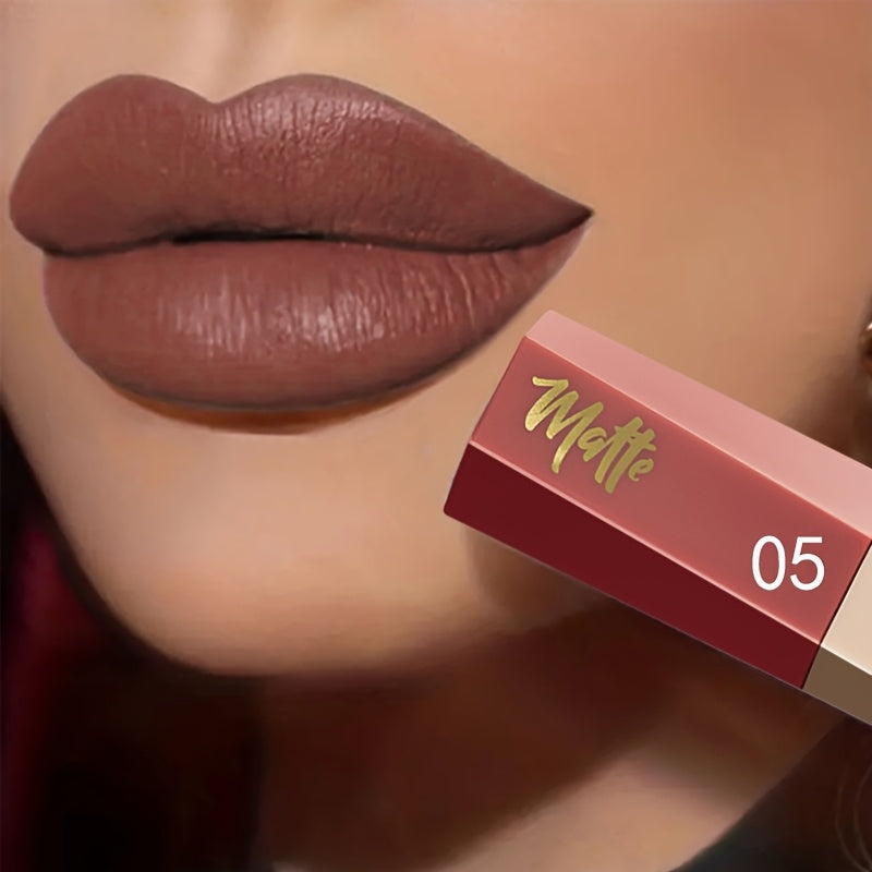 Tinte de labios mate impermeable para mujer, de larga duración, con acabado nude