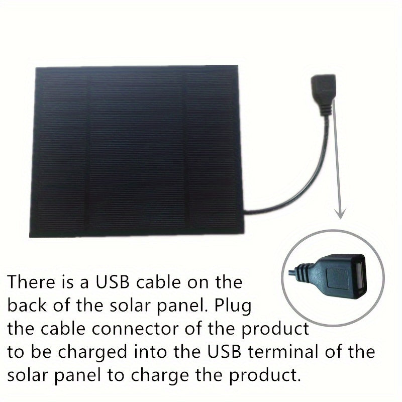 5W Portable Solar Panel Charger Kit with USB Cables for Outdoor Emergency Power 5W Durable PET Laminated