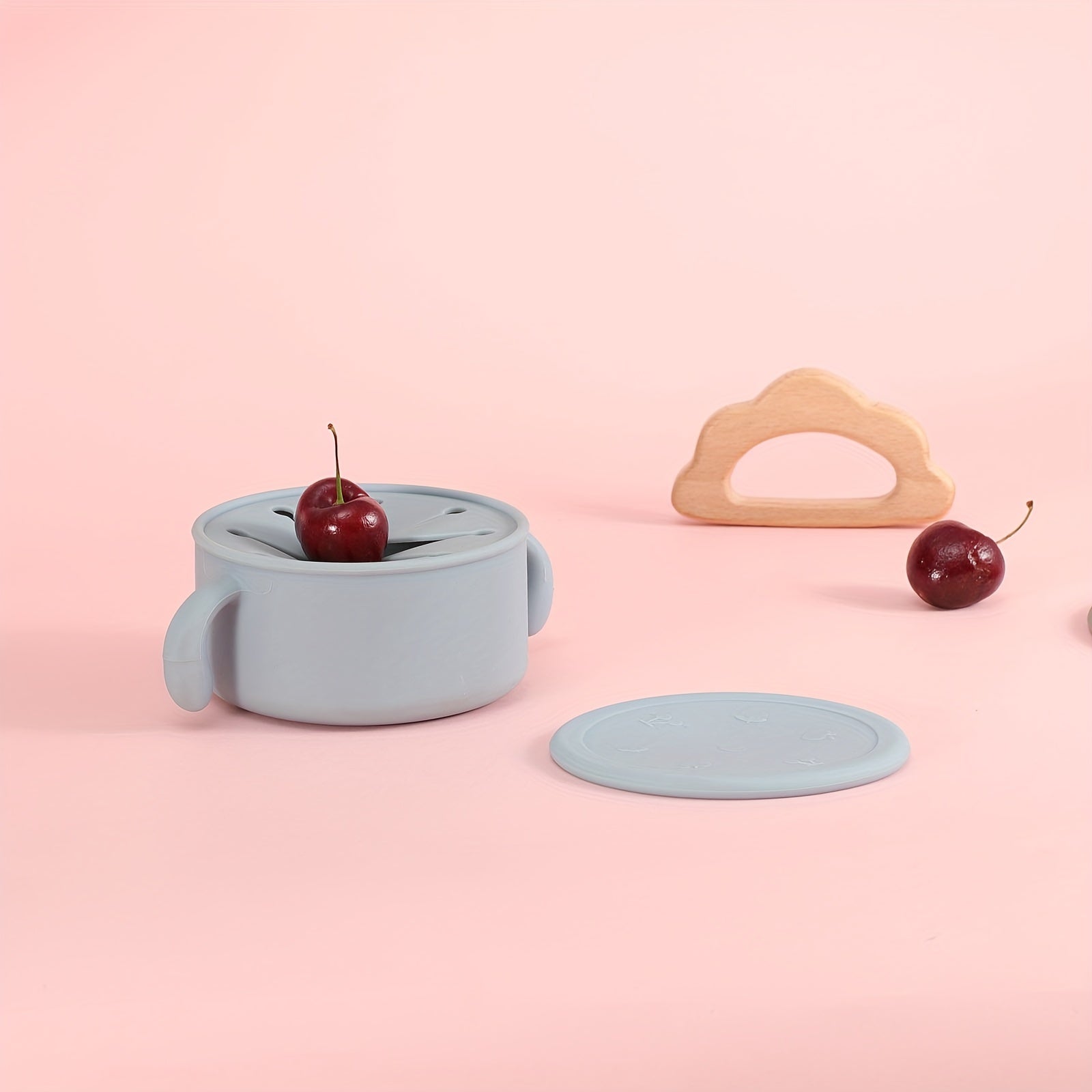 Baby Silicone Snack Bowl with Dustproof Cover and Food Supplement Cup for Food Safety