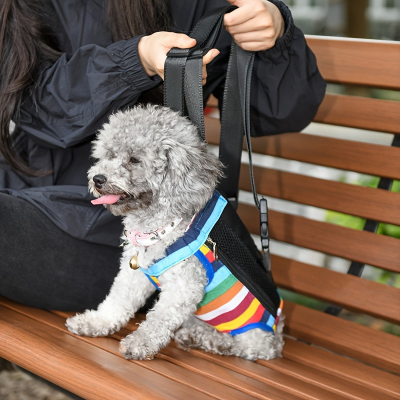 Adjustable Pet Carrier Backpack for Small to Medium Dogs and Cats Polyester with Shoulder Pad