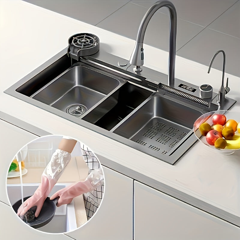 Waterproof Long-Sleeve Kitchen Gloves for Cleaning, Durable PVC, Lead-Free