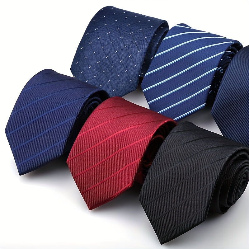 Set of 2 Men's Striped Business Ties 8cm Stylish for Weddings, Interviews, Gifts