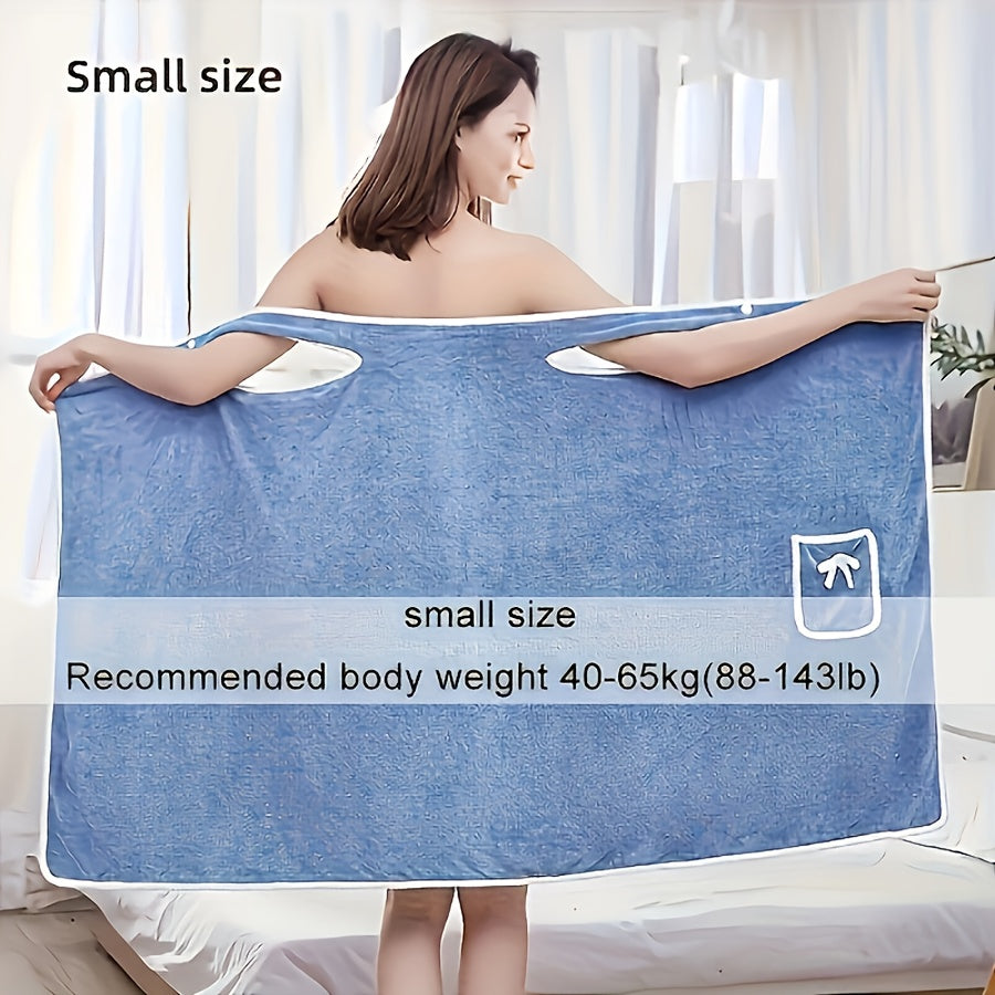 Women Coral Velvet Bath Towel Skirt Quick-Drying Super Absorbent Bowknot Design