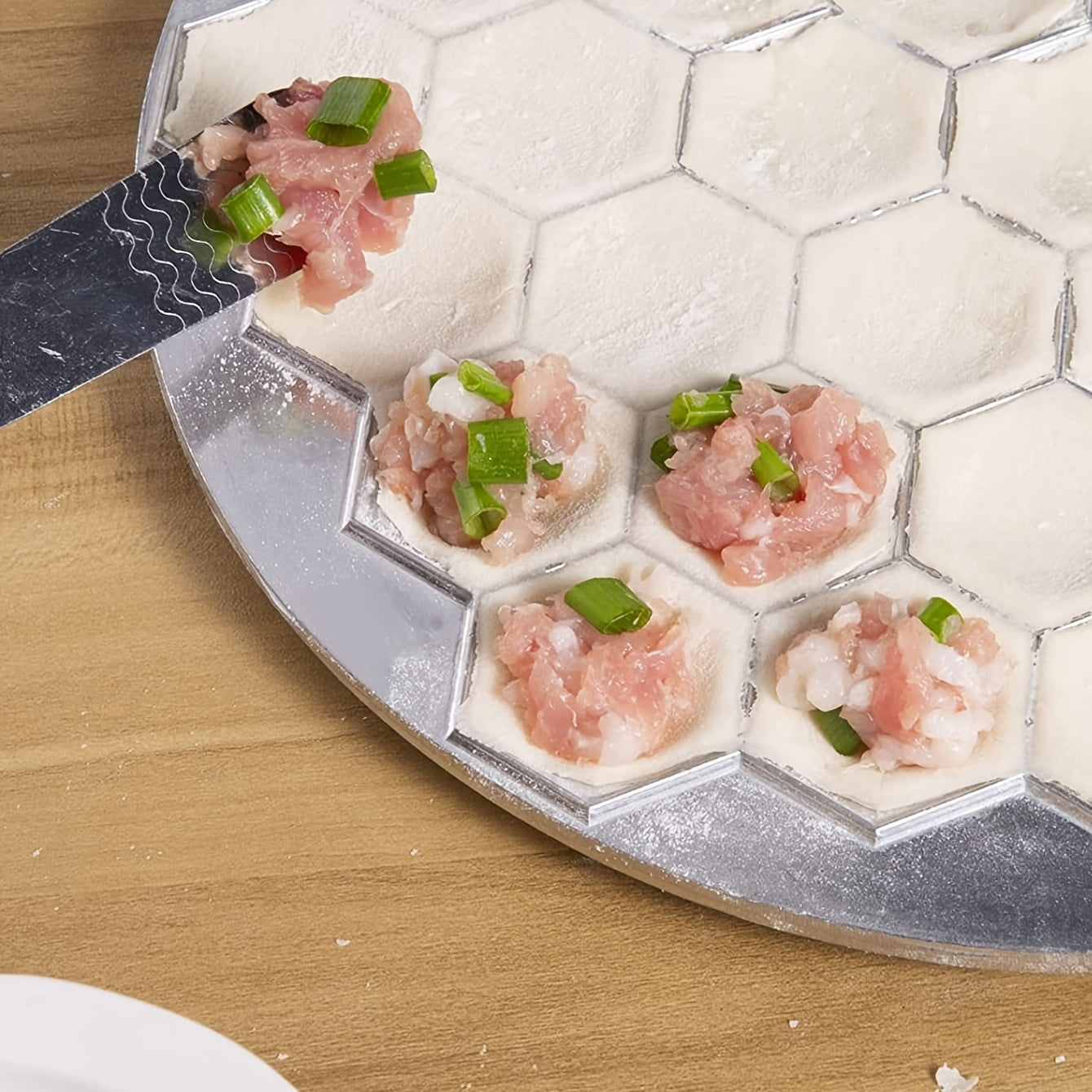 Stainless Steel Wonton Mold with 37 Holes for Dumplings and Dim Sum