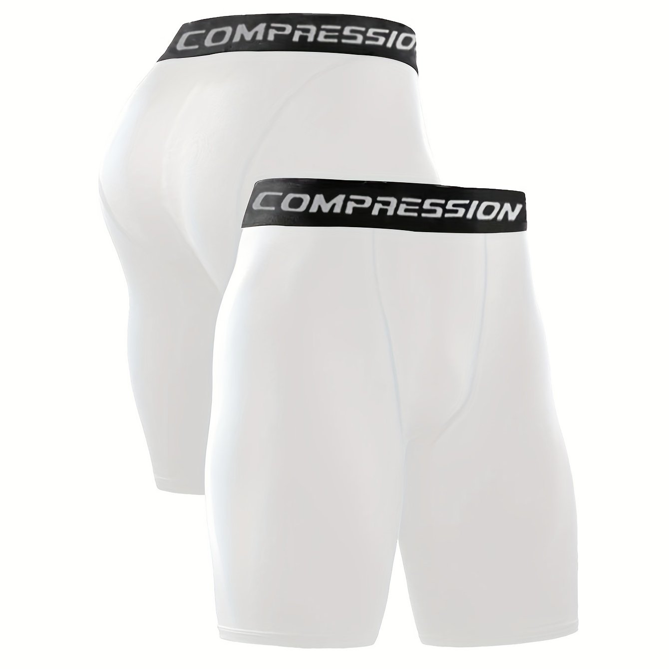 Men's Plus Size Black Quick-Dry Compression Shorts for Basketball Running Training