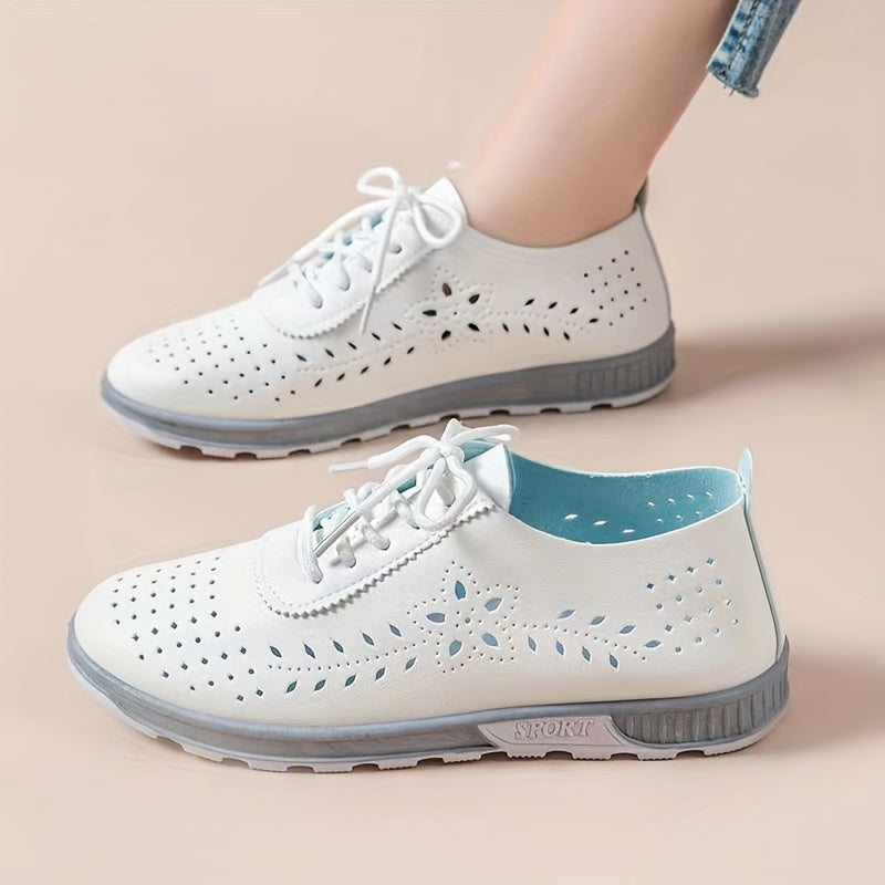 Women's Breathable Mesh Slip-On Sneakers Lightweight Casual White Blue Footwear