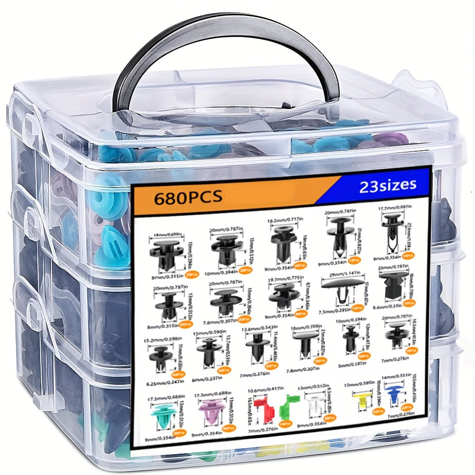 Avtomobil qisqichlari to'plami, nylonga yopishtiriladigan bumpers, rivetlar, loyqa qoplamalar, kabellarni bog'lash uchun