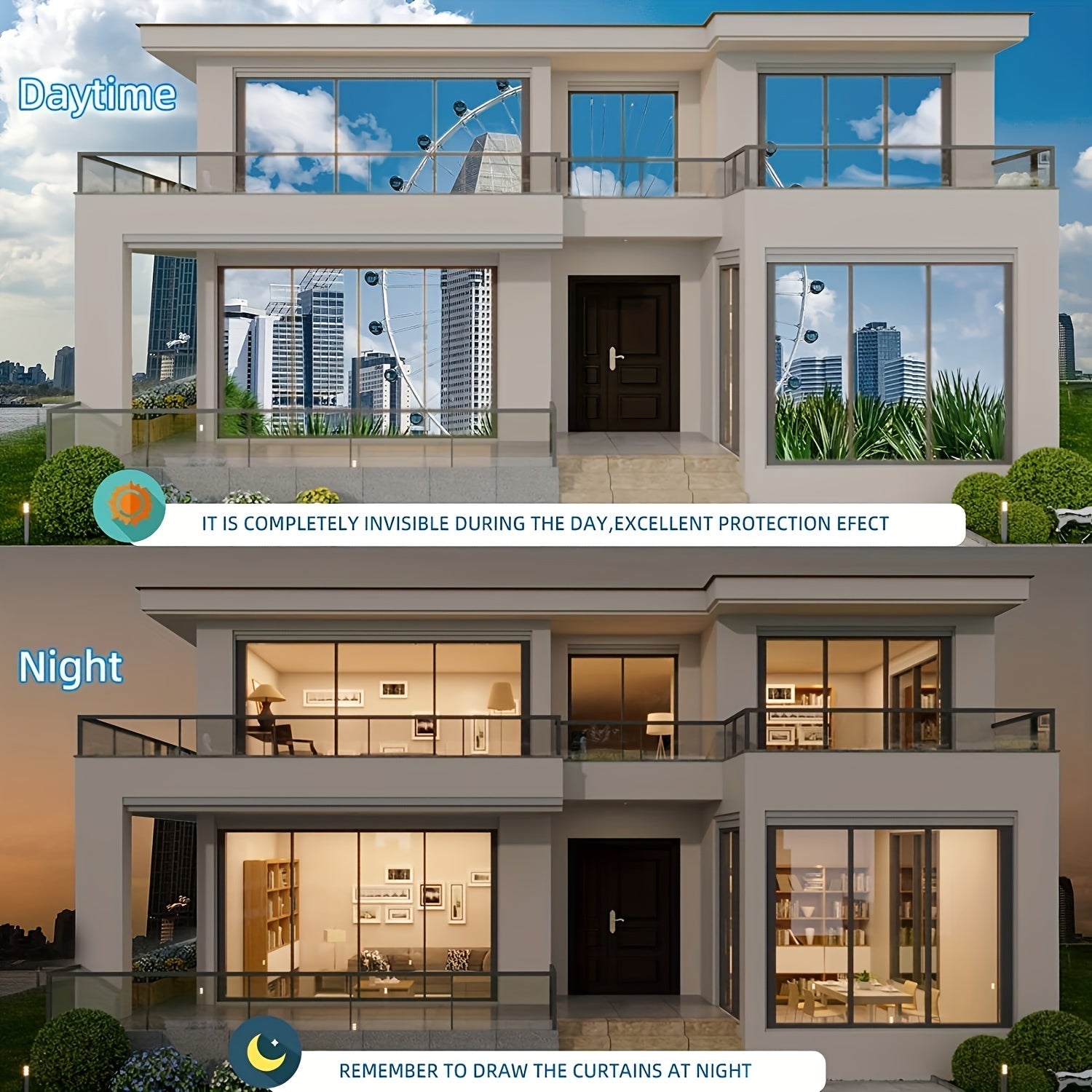 Heat Control Window Film for Privacy UV Protection One-Way Mirror Reflective