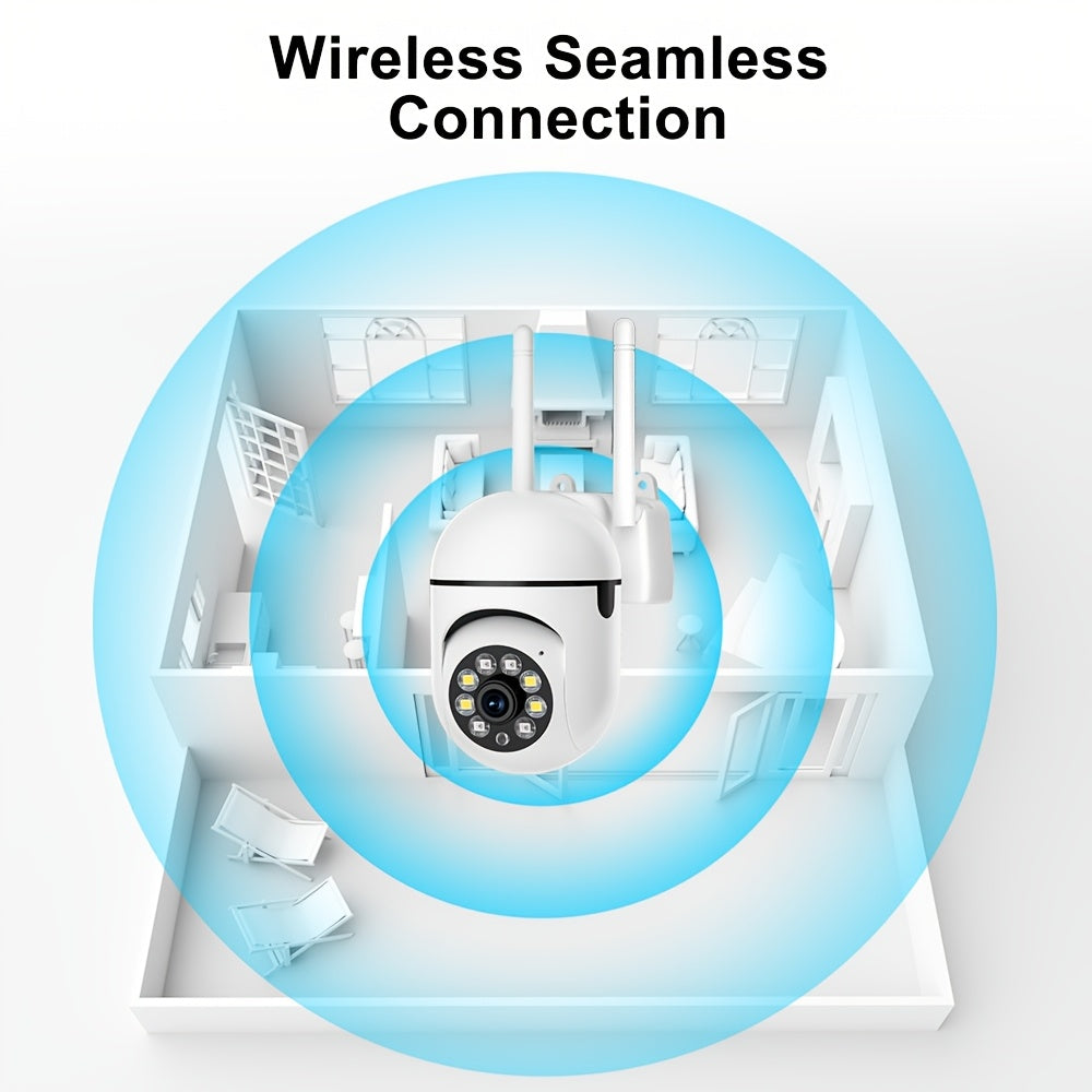 Dual-View White Security Cameras 2MP FHD 1080P Surveillance for Monitoring