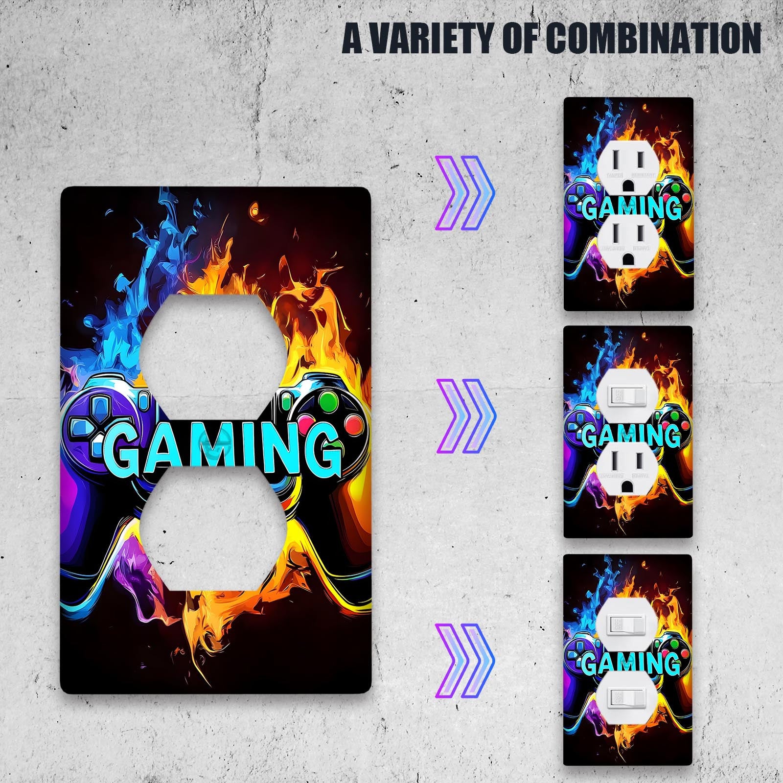 Vibrant Game Controller Wall Plate Cover for Light Switches and Outlets