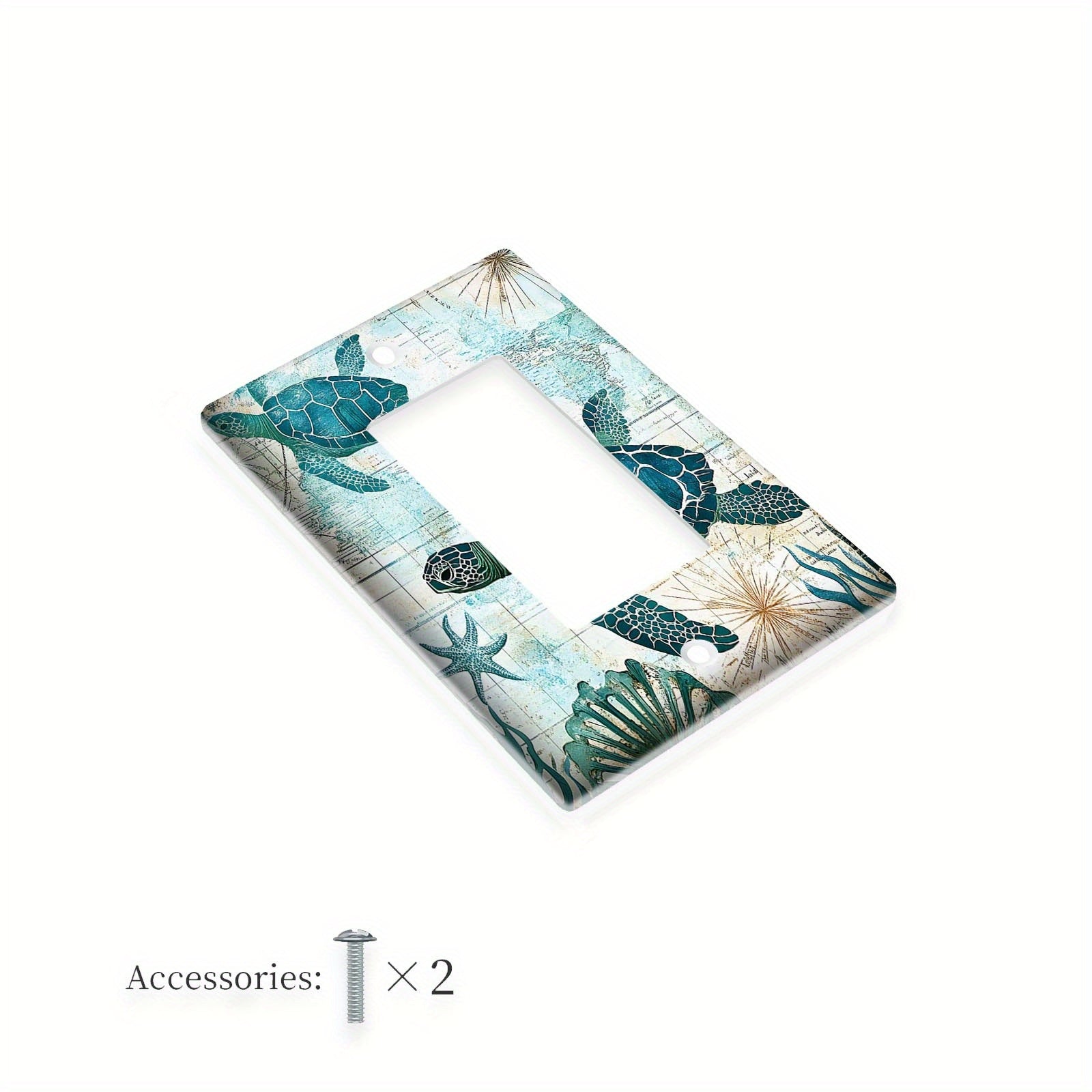 Sea Turtle and Octopus Decorative Light Switch Cover for Bathroom Bedroom Decor
