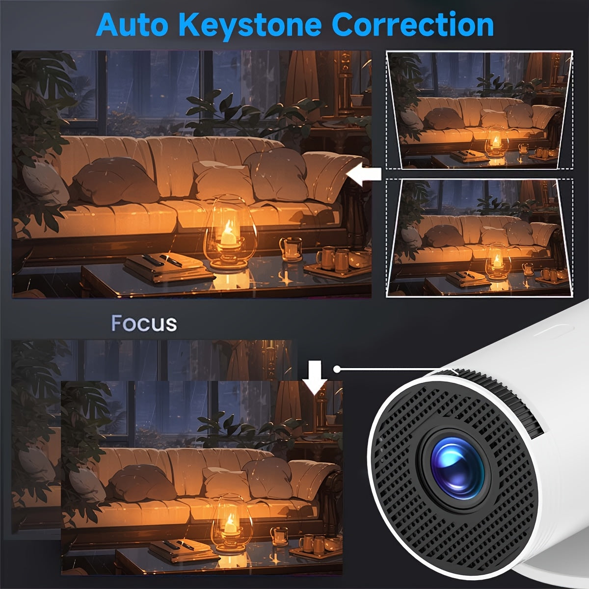 Mini Portable LED Projector for Home and Office 1080P Support