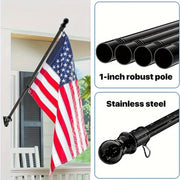 182.88cm Stainless Steel Flag Pole with Rotating Rings for 3x5ft Flags Residential Use