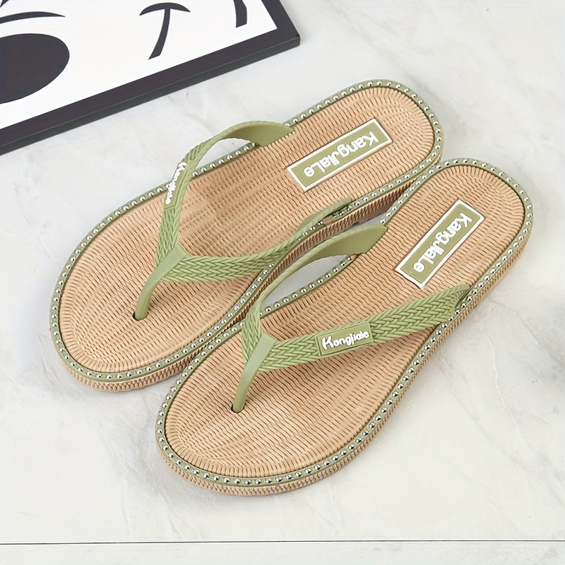 Women's Slip-On Open-Toe Sandals Non-Slip Rubber Sole Casual Summer